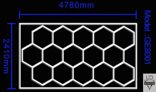 Модульные светодиодные системы Hexagon LED Light 4780*2410мм